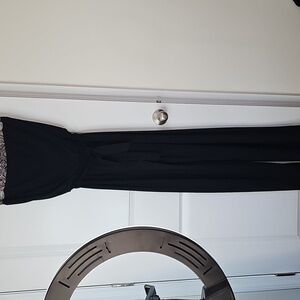 WHITE HOUSE | BLACK MARKET | WOMEN BLACK STRAPLESS EMBELLISHED JUMPSUIT SIZE 2